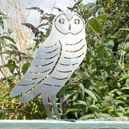 Owl On A Fence - Stainless Steel