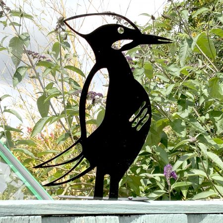 Woodpecker On A Fence - Black Coated