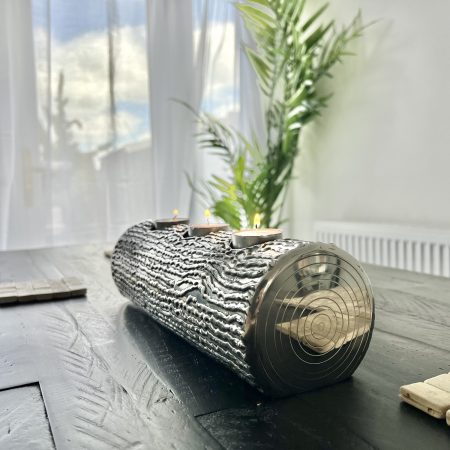Unique Polished Designer Log Tea Light Holder